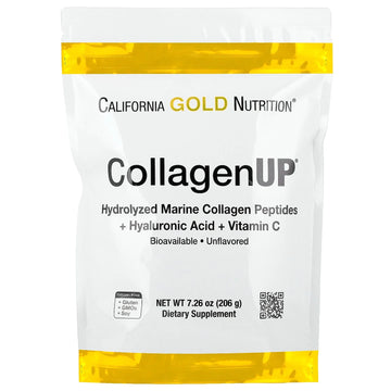 California Gold Nutrition CollagenUP®, Hydrolyzed Marine Collagen Peptides with Hyaluronic Acid and Vitamin C, Unflavored