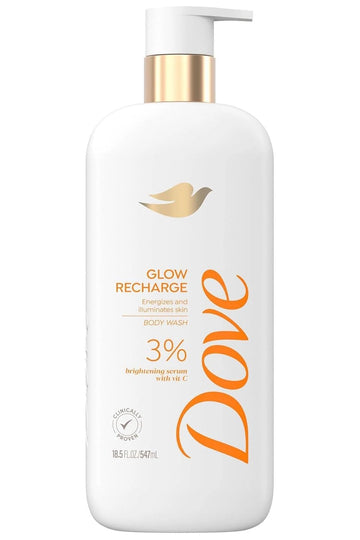 Dove, Body Wash Serum, Glow Recharge illuminates & Exfoliates skin with 3% brightening Vitamin C.
