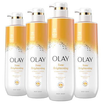 Olay, Body Wash for Women, Tone Brightening & Exfoliation with Vitamin C Serum Complex