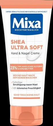 Mixa, Shea Ultra Soft Hand & Nail Cream with Glycerin, 100ml