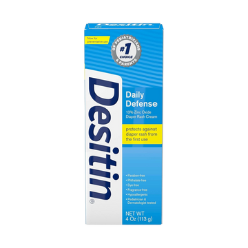 Desitin Daily Defense Diaper Rash Cream – Zinc Oxide, Hypoallergenic, 4 oz