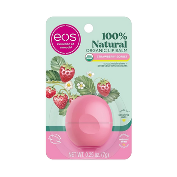 eos 100% Natural & Organic Lip Balm – Strawberry Sorbet, 0.25 oz
