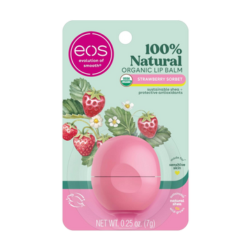 eos 100% Natural & Organic Lip Balm – Strawberry Sorbet, 0.25 oz