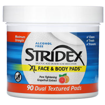 Stridex, Face & Body Pads XL, Dual Textured Alcohol-Free, 90 Pads