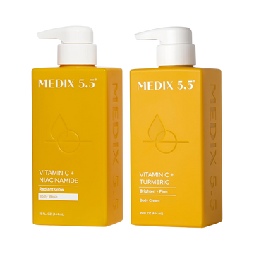 MEDIX Vitamin C Body Wash + Body Lotion & Face Moisturizer – 2-PC Skincare Set