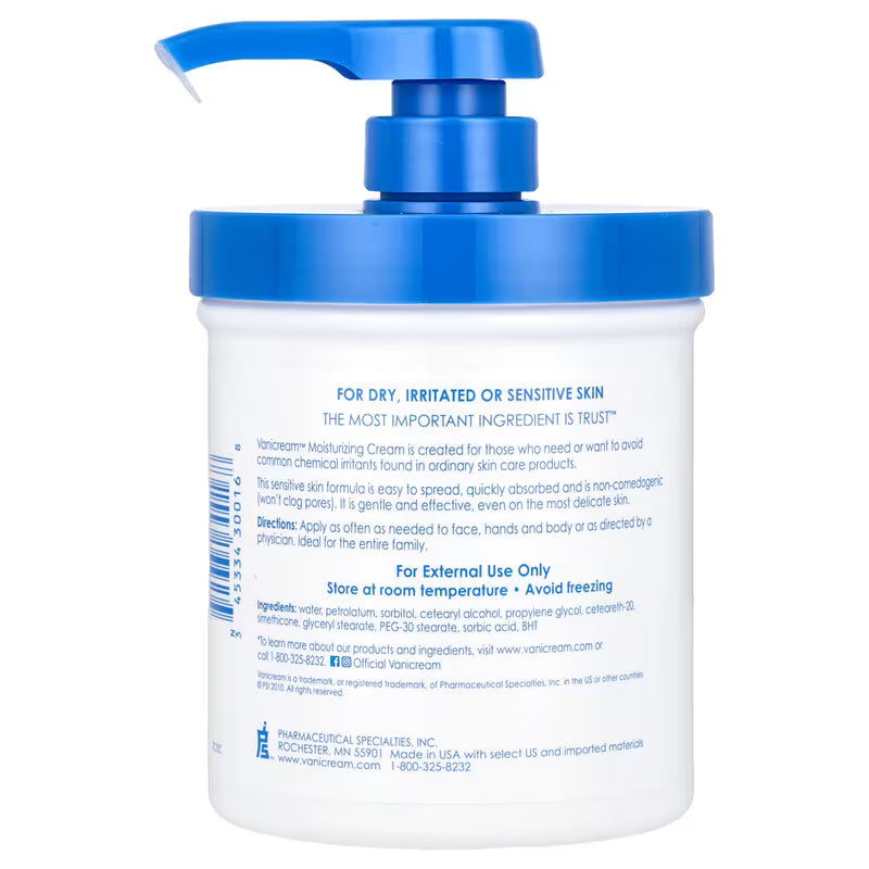 Vanicream, Moisturizing Cream, For Sensitive Skin, 453g