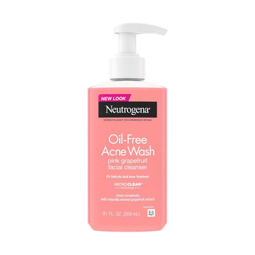 Neutrogena Oil-Free Acne Wash Pink Grapefruit Facial Cleanser – Salicylic Acid, 9.1 fl oz