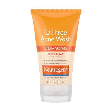 Neutrogena Oil-Free Acne Face Wash with 2% Salicylic Acid – Daily Exfoliating Scrub, 4.2 fl oz