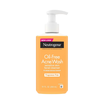 Neutrogena Oil-Free Acne Face Wash – 2% Salicylic Acid, Fragrance Free, 9.1 fl oz