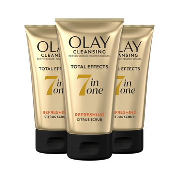 Olay Total Effects Citrus Facial Cleanser & Scrub – Pack of 3, 5 oz Each
