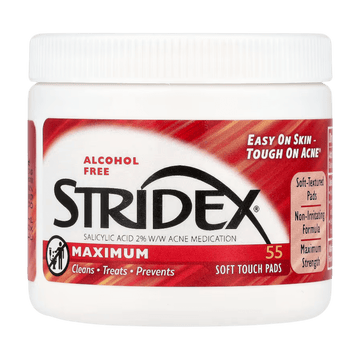 Stridex, Acne Treatment Pads, Maximum Strength Alcohol-Free, 55 Pads