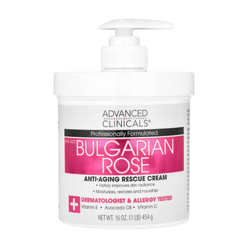 Advanced Clinicals, Anti-Aging Rescue Cream, Bulgarian Rose, 454g