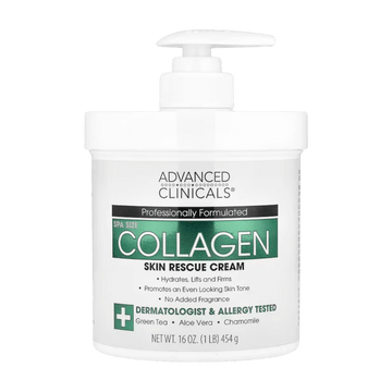 Advanced Clinicals, Skin Rescue Cream, Collagen, 454g