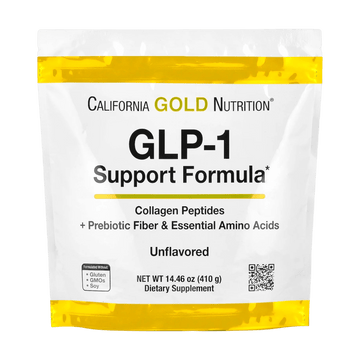 California Gold Nutrition, GLP-1 Support Formula with Hydrolyzed Marine Collagen Peptides, Prebiotic Digestive Resistant Fiber Blend Unflavored