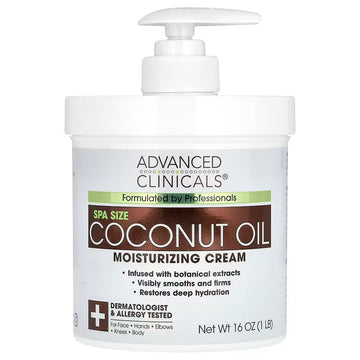Advanced Clinicals, Moisturizing Cream, Coconut Oil, 454g