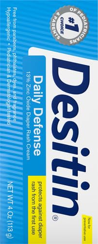 Desitin Daily Defense Diaper Rash Cream – Zinc Oxide, Hypoallergenic, 4 oz