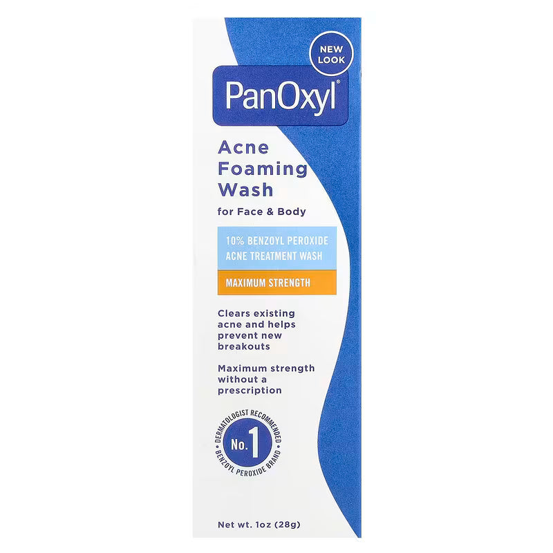 PanOxyl, Acne Foaming Wash, For Face & Body Maximum Strength, 28g
