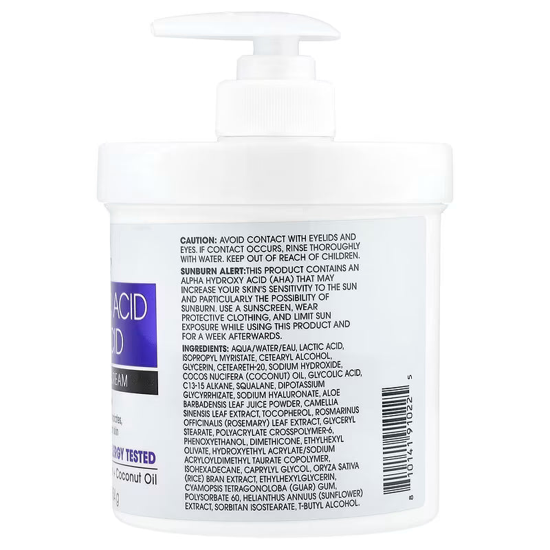 Advanced Clinicals, Exfoliating Body Cream, 10% Glycolic + Lactic Acid, 454g