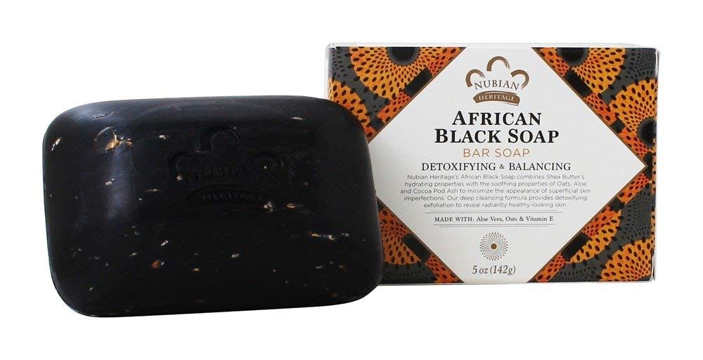 Nubian African Black Soap Bar – 5 oz (Pack of 5)