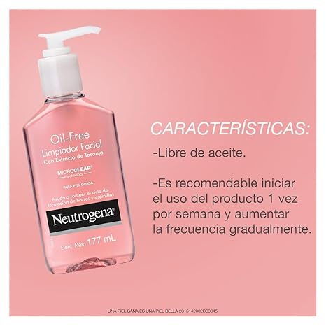 Neutrogena - Oil-Free Acne Wash - Salicylic Acid Acne Treatment - Pink Grapefruit Facial Cleanser - 177 ml