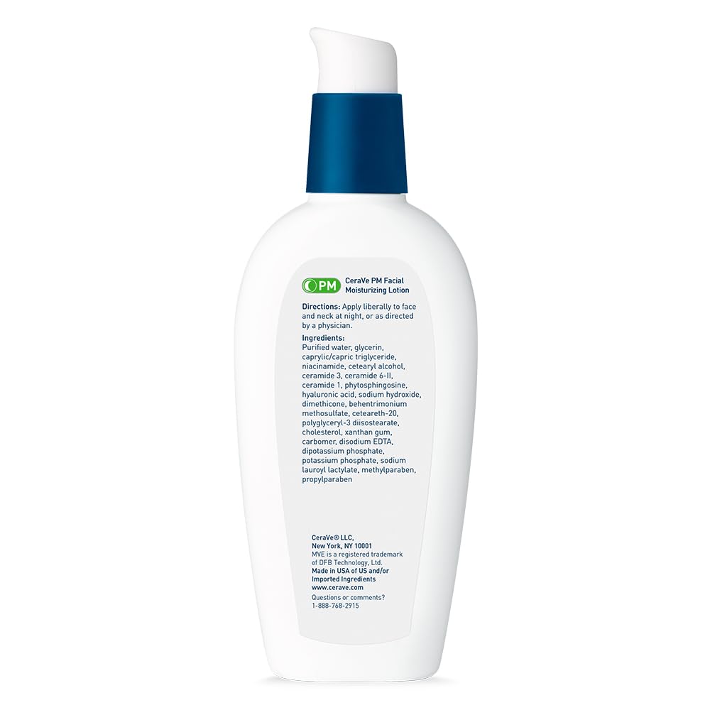 CeraVe PM Facial Moisturizing Lotion – Night Cream, 3 oz