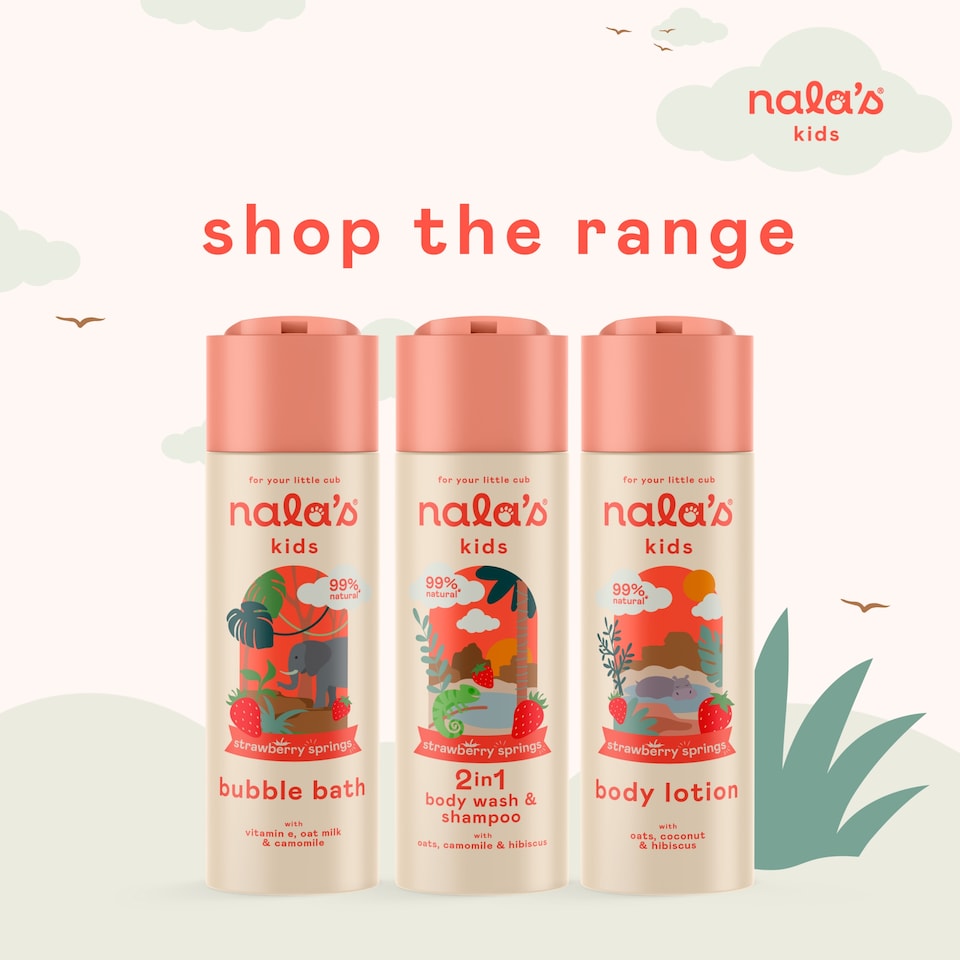 Nala's Kids, 2-in-1 Body Wash & Shampoo, Strawberry Springs, 200ml