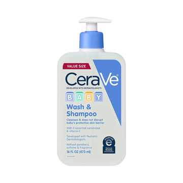 CeraVe Baby Wash & Shampoo - Geur- parabenen- en sulfaatvrije shampoo - 237ml