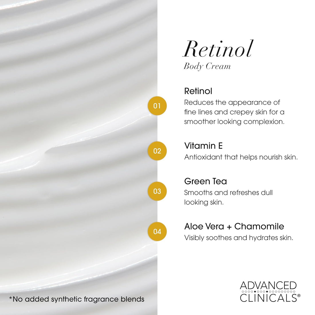 Advanced Clinicals Retinol Body Lotion & Face Moisturizer – 16 oz
