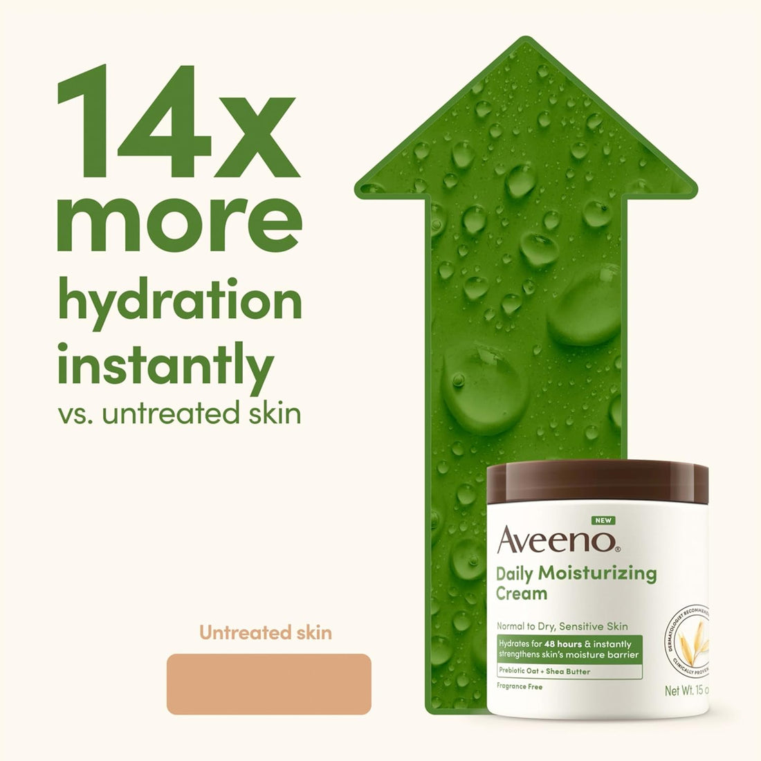 Aveeno Daily Moisturizing Cream – Prebiotic Oat & Shea Butter, 20 oz