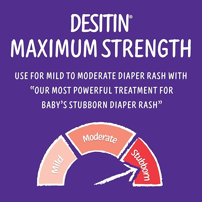 Desitin Maximum Strength Diaper Rash Cream – 40% Zinc Oxide, 4.8 oz