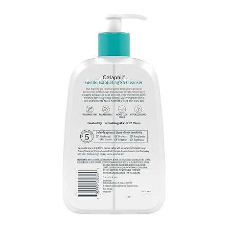 Cetaphil Gentle Exfoliating SA Cleanser – 16 oz Pump Bottle