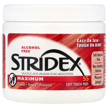 Stridex, Acne Treatment Pads, Maximum Strength Alcohol-Free, 55 Pads