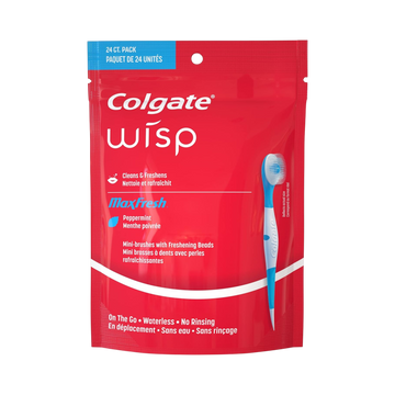 Colgate Max Fresh Wisp Disposable Mini Toothbrush – Peppermint, 24 Count