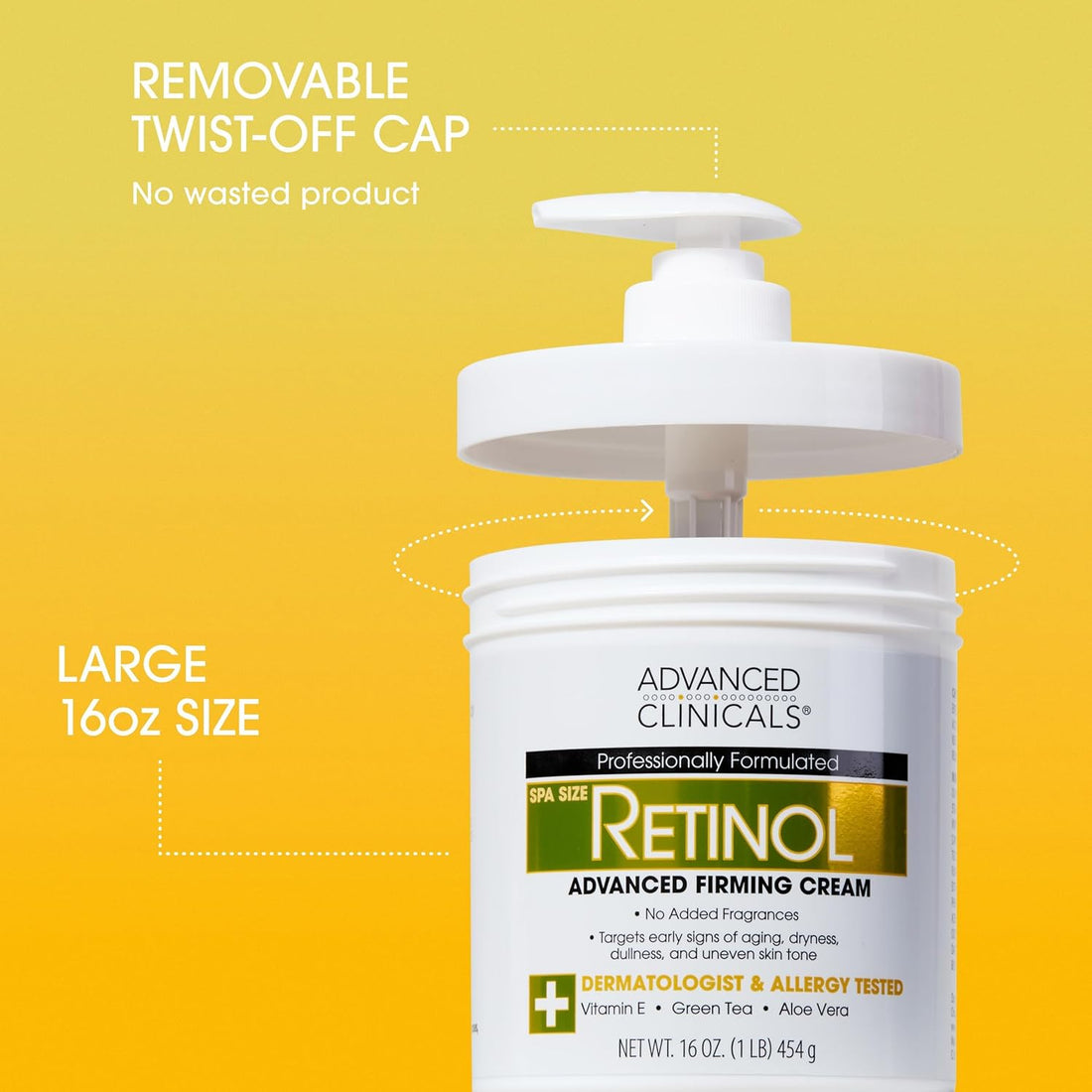 Advanced Clinicals, Retinol, Anti Aging and Firming Body Cream, Smoother Skin