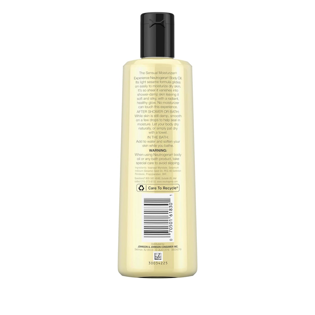 Neutrogena Body Oil – Light Sesame Formula, Fragrance Free, 8.5 fl oz